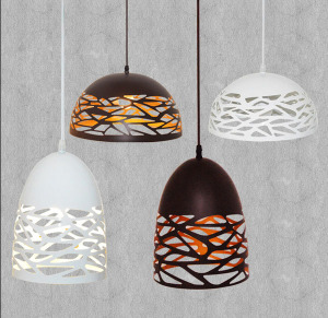Jianer New Modern Hollowed-out Pendant Lighting in Black/White Painting