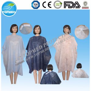 Nonwoven Disposable Waterproof Hairdressing Cutting Cape, Salon Cape